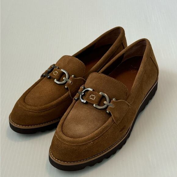 Donald J. Pliner clio Moc Toe Loafer HPCLIOCS suede saddle colored slip in sz 8 - Picture 5 of 12
